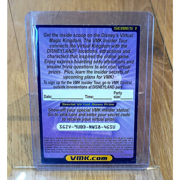 Rare Virtual Magic Kingdom VMK Insider Tour Disneyland Exclusive Card - Picture 2 of 2